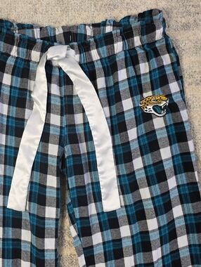 Jacksonville Jaguars Pajama Pants XL Plaid NFL Lounge Pants Ribbon Drawstring
